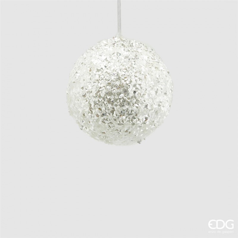 Sphere D12cm White Glitter Pvc | Edg - Enzo De Gasperi