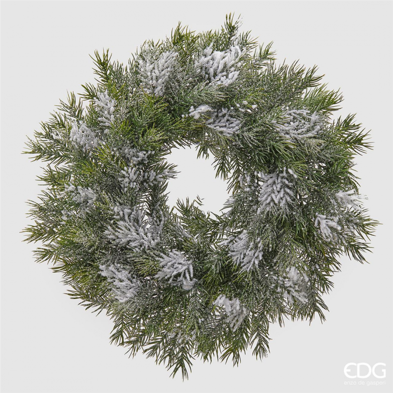 Wreath D40cm Pine West Snow | Edg - Enzo De Gasperi
