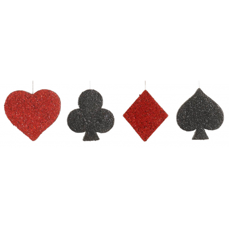 Ornamento Pz. 1 - Seme Carta Da Gioco Glitter 21cm