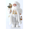 Babbo Natale Vestito Bianco Con Lanterna 46cm Bianco Oro | Selezione Vertecchi