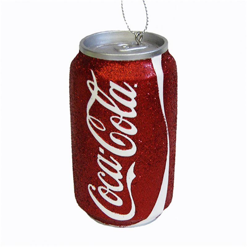 Ornamento Resina Lattina Coca Cola Glitter  | Selezione Vertecchi