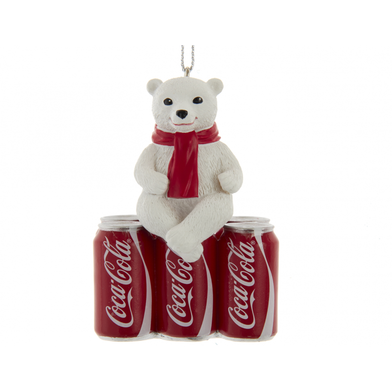 Ornamento Orso Polare Sulle Lattine Coca Cola  | Selezione Vertecchi