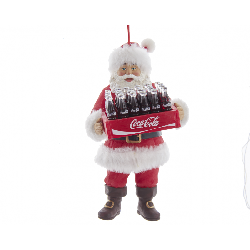 Ornamento Babbo Natale Con Cassa Coca Cola | Selezione Vertecchi