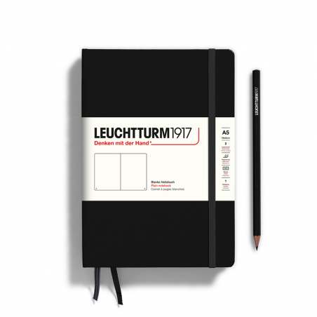 Notebook Medium A5 Hardcover, Bianco 249 Pag Nero