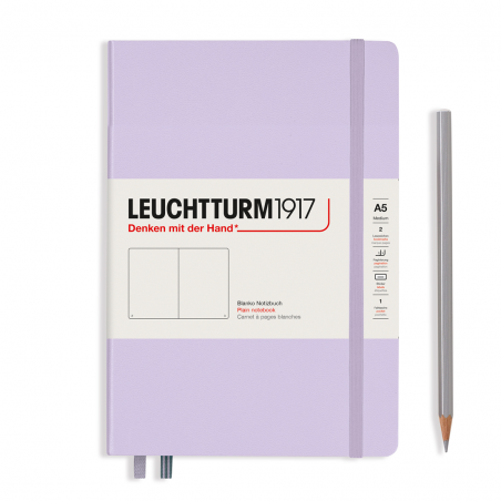 Notebook Medium A5 Hardcover, Bianco 249 Pag Lilac