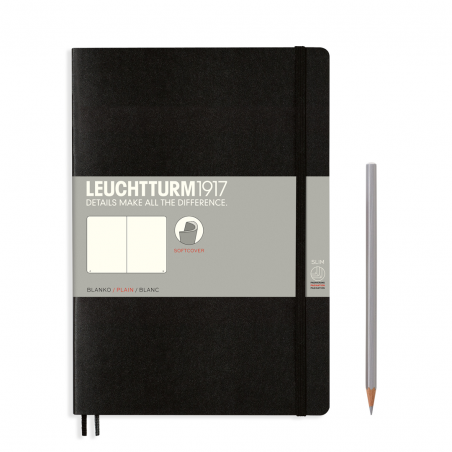 Notebook Comp. B5 Softcover, Bianco 121 Pag Nero