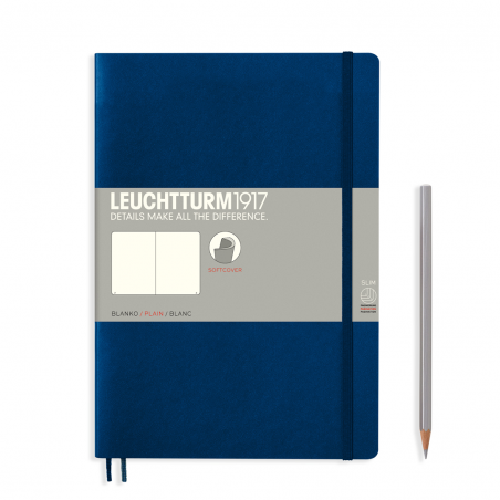 Notebook Comp. B5 Softcover, Bianco 121 Pag Blu Mare