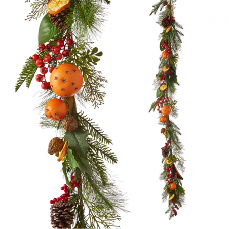 Tralcio Pino Frutta Secca Arance E Bacche