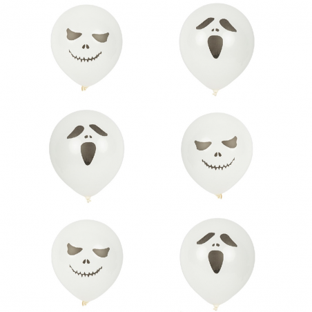 Palloncino Fantasma Bianco E Nero 6pz