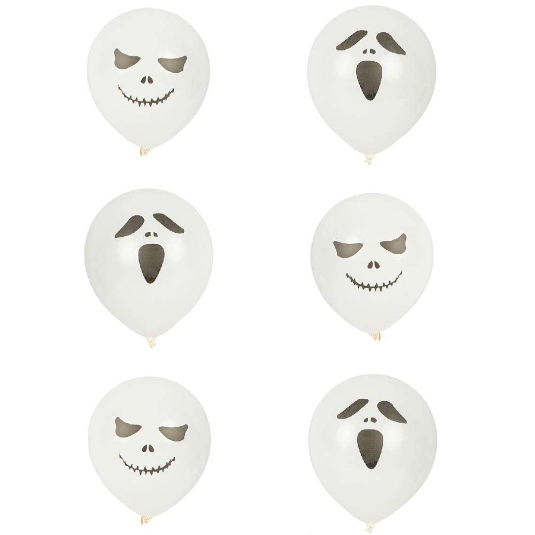 Palloncino Fantasma Bianco E Nero 6pz