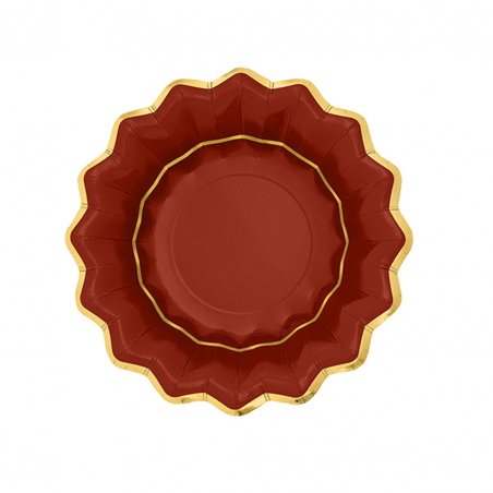 Scodella Carta 24cm Liberty Bordo Oro 8pz Rosso Oro