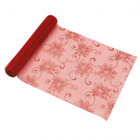 Runner 30cmx3mt Poinsette Rosse