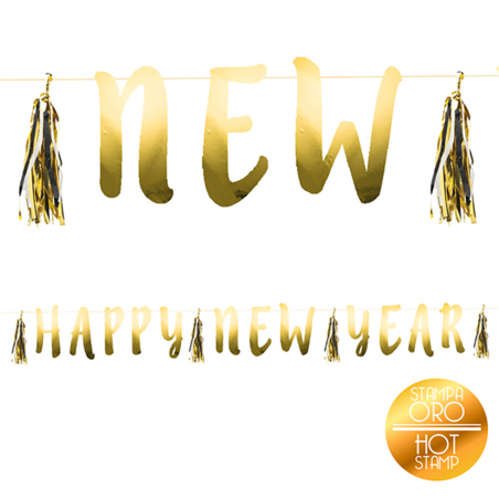 Festone Happy New Year Oro 2.10mt