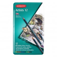Derwent - 12 Pack Pencils  Artists Metal Packaging