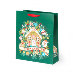 Busta Regalo Large 32,5x26,5x11,5cm Natale Gingerbread House | Legami Srl