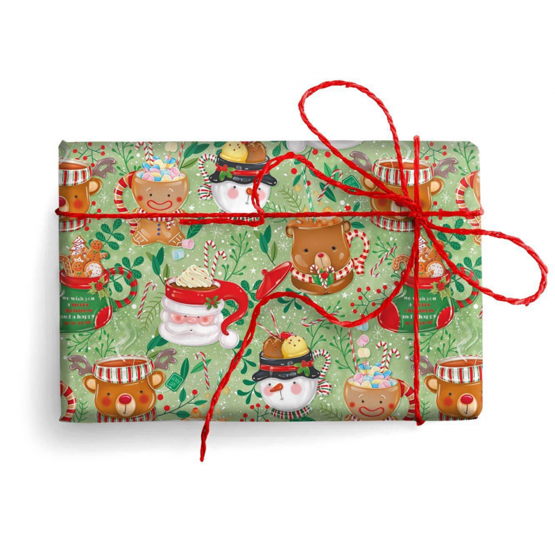 Gift Paper 70x100 Fantasy Glossy Christmas Christmas Mugs | Kartos