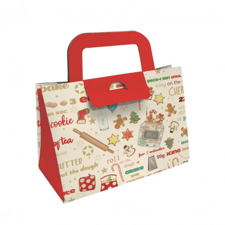 Gift Box With Handles 16x14,5x7,5cm Christmas Bakery | Kartos