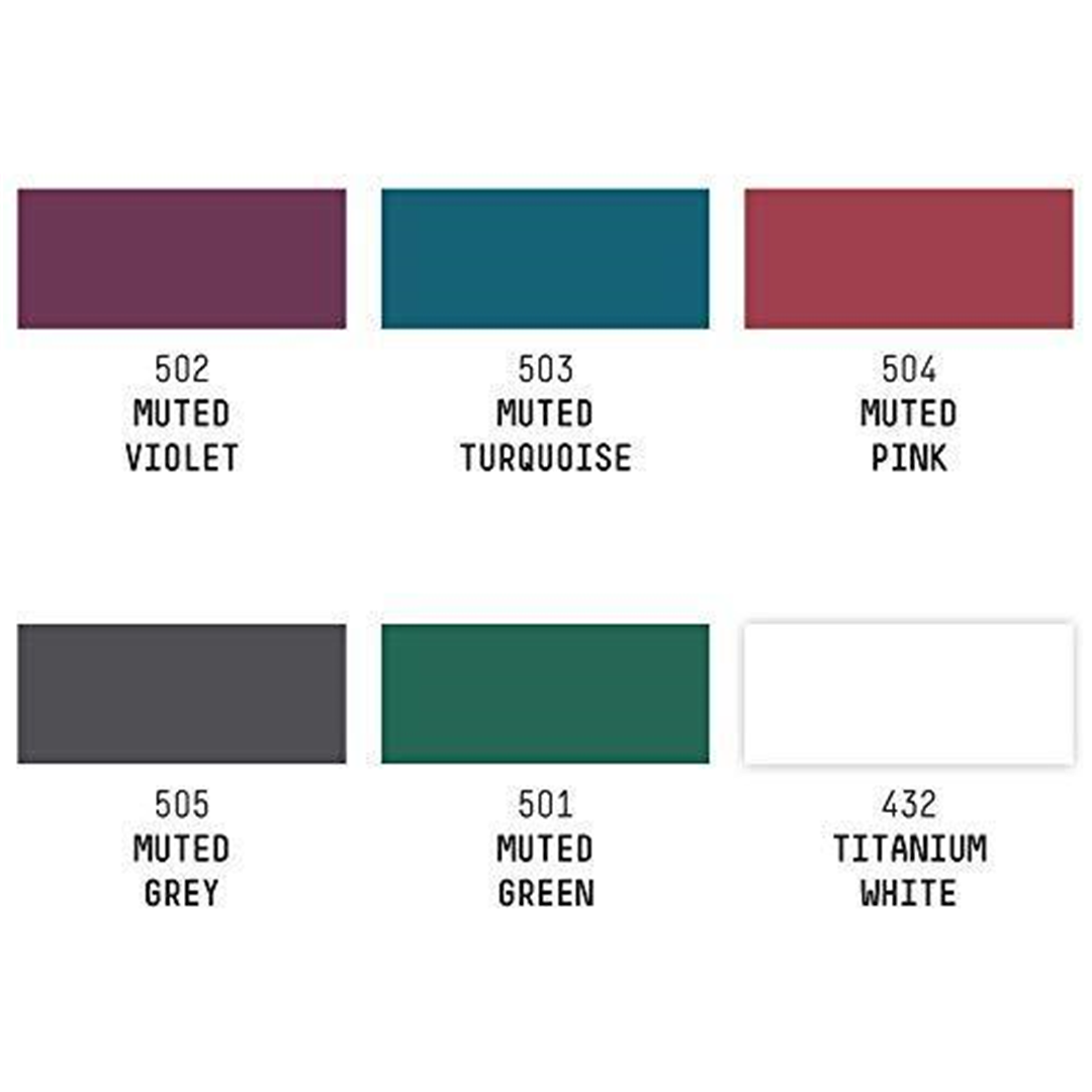 Set Inchiostri Acrilici Ink Pezzi 6 X 30 Ml. Colori Tenui + Bianco — immagine 2