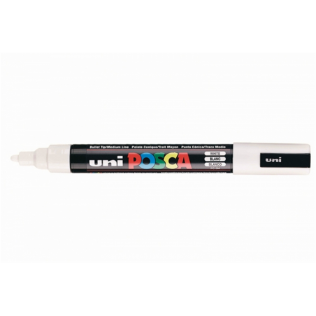 Uni-ball Pennarello A Gesso Liquido PWE-8K - Punta A Scalpello 8 Mm, Colore Argento - Per Lavagne, Finestre, Vetro, Lavabile A Umido