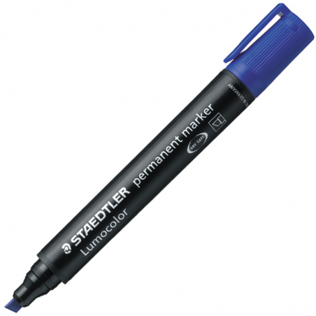 Pennarello Permanente Lumocor Marker Punta Scalpello Blu Punta 2-5mm