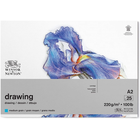 Blocco Da Disegno Grana Media Incollato 220gr 25fg A2