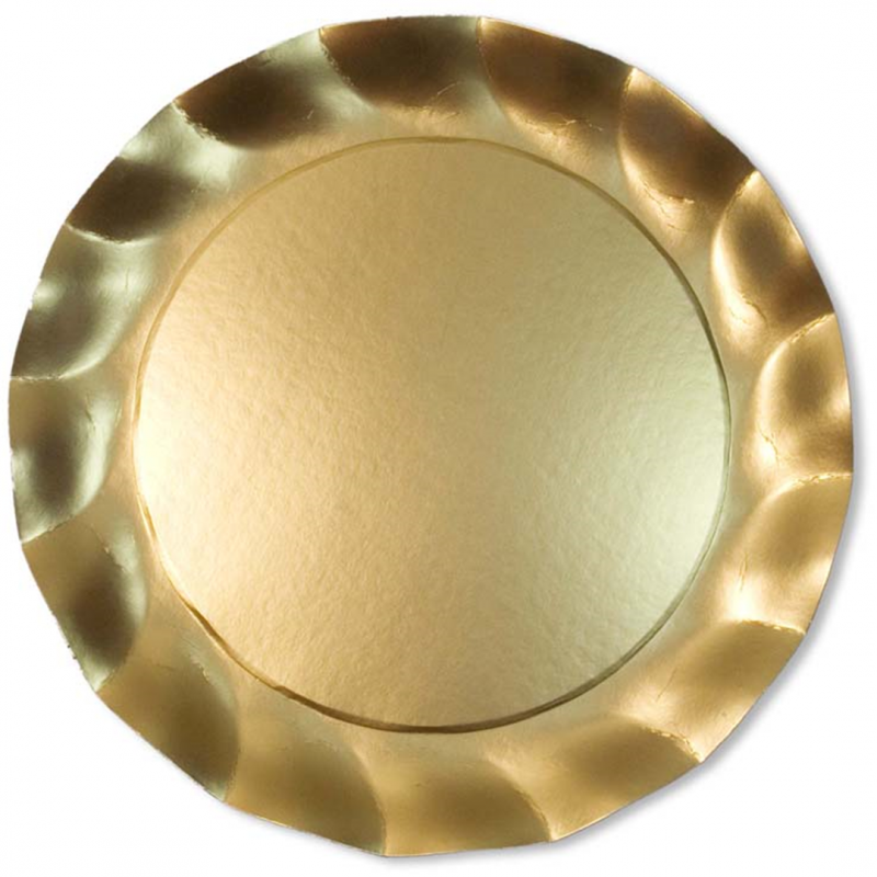 Plate Diameter 32.4 Cm Satin Gold Metal | Ex.tra.