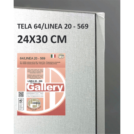 Telaio Telato Cm.24x30 Gallery 20 Tela 569 Cotone/poliestere Grana Fine