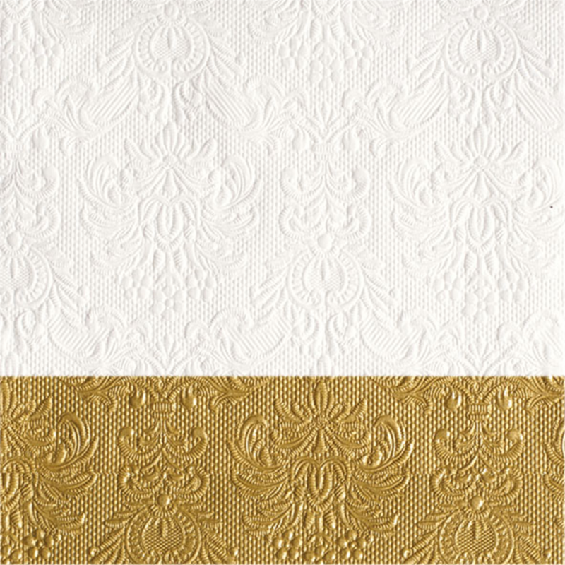 Tovagliolo 33x33 Carta Decorato Elegance Bianco/oro | Ambiente