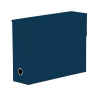 Archive Box With Back Opening W / Buttonhole Soho Navy Blue 90 | Rossler Soho