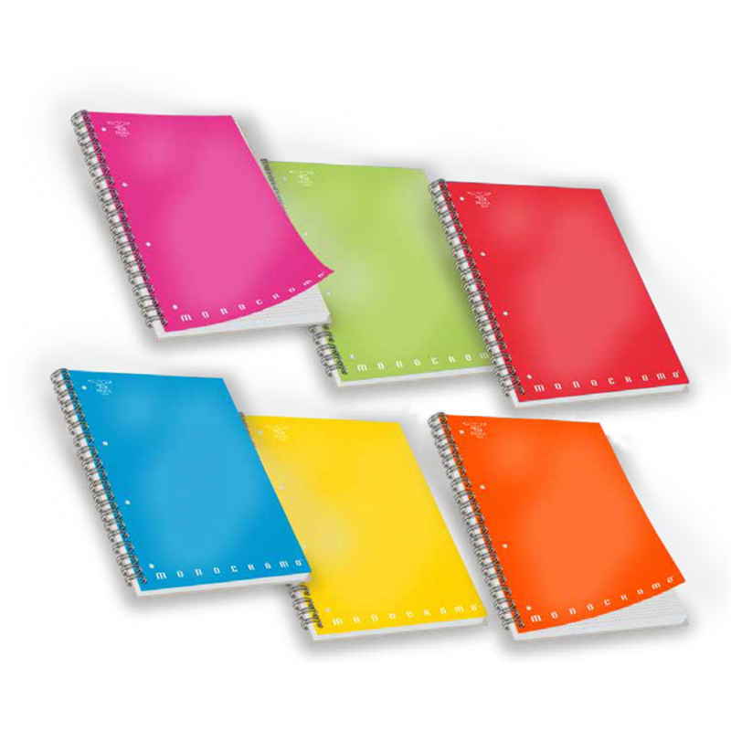 5 Pcs Pack A5 Spiral Notebook 70fg Monochrome 4m | Pigna