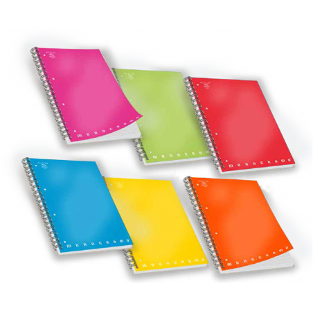 5 Pcs Pack A5 Spiral Notebook 70fg Monochrome 4m | Pigna