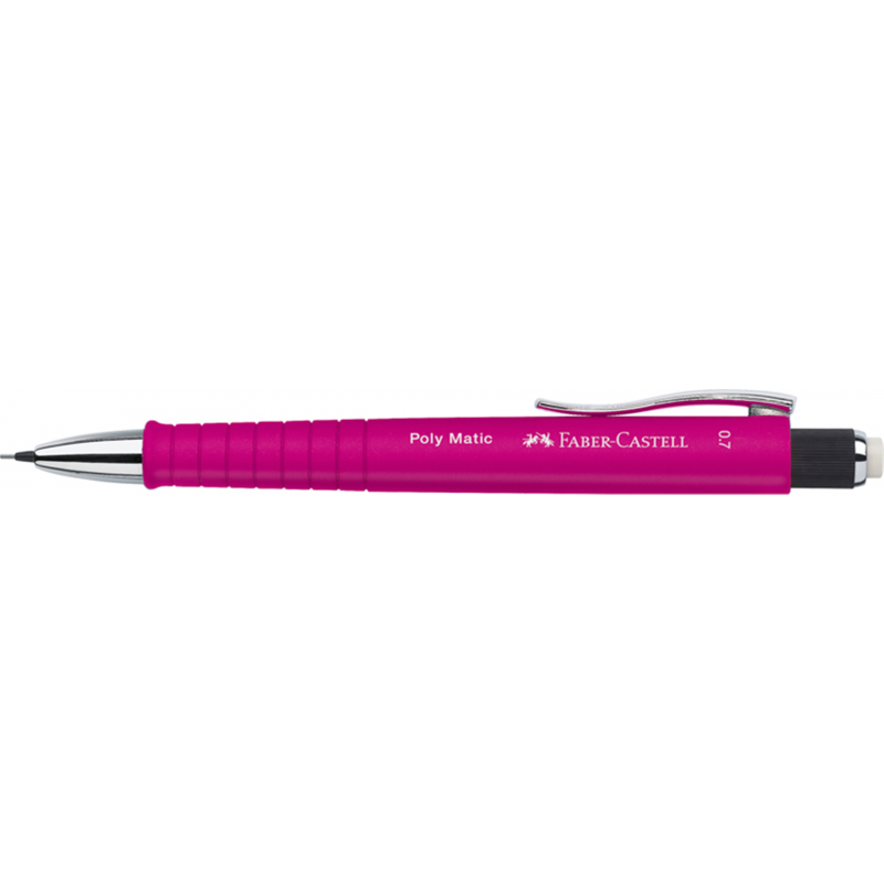 Mechanical Pencil Poly Matic - 0,7 Pink 933 Automatic Lead Feed, Extra-Large Rubber | Faber-Castell