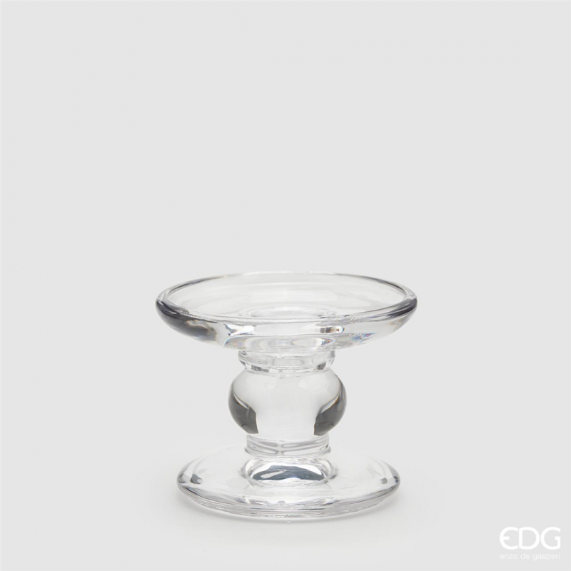Glass Base Candle Holder W / Sphere H6 D9 Cm Overturned | Edg - Enzo De Gasperi