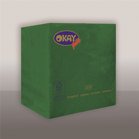 Tovagliolo Ovatta 2v 25x25cm 100pz  Verde Foresta