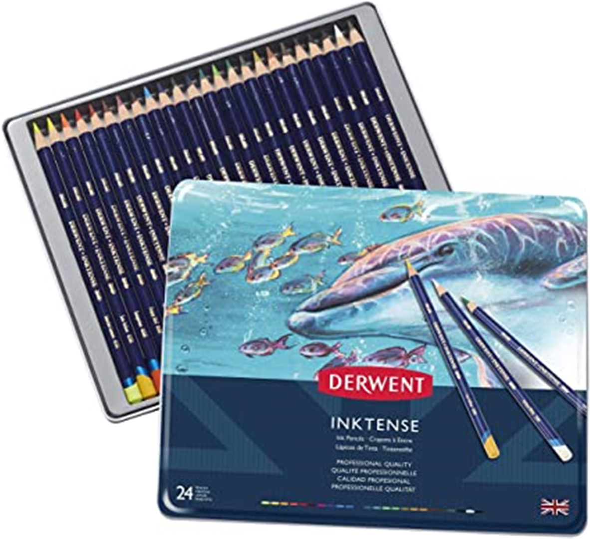 Set 24 Matite Colorate Inktense Scatola In Metallo — immagine 3