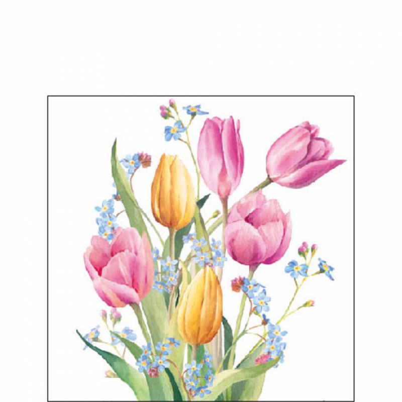 Tovagliolo 25x25 Carta Decorato Ambiente Tulips Bouquet | Ambiente Europe B.v.