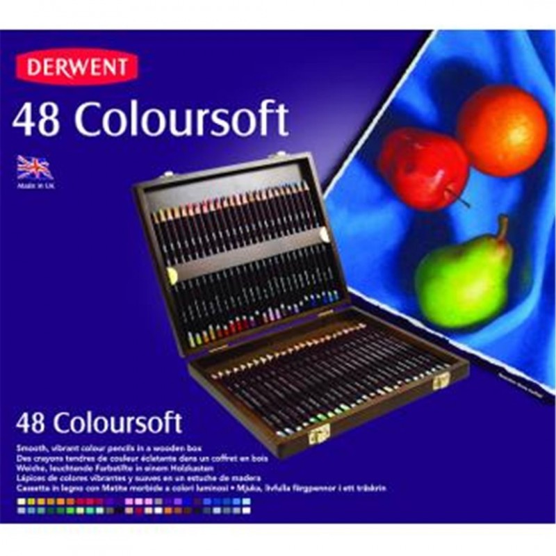 Derwent - Wooden Coloursoft Box 48 Pcs