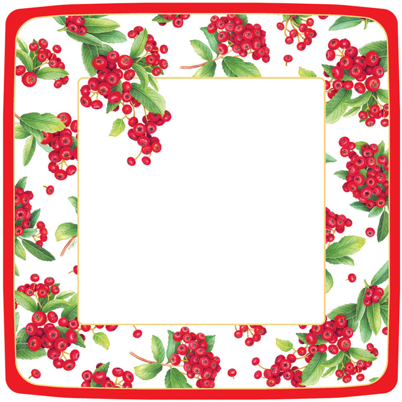 Piatto D.27 Quadrato Natale  Christmas Berry | Caspari