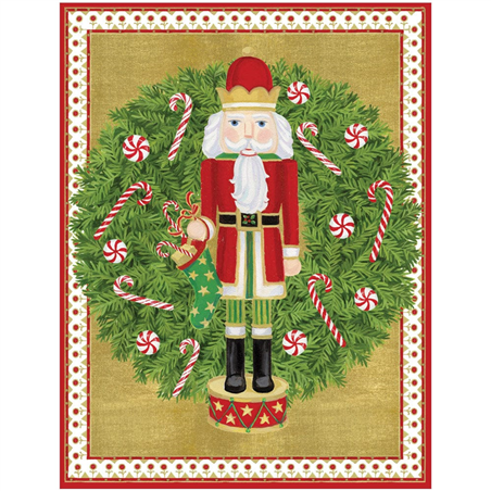 Biglietto Auguri  Natale Nutcracker Wreath | Caspari