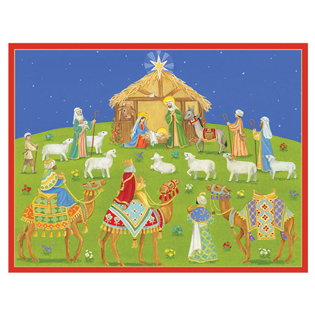 Biglietto Auguri  Natale Nativity Scene | Caspari