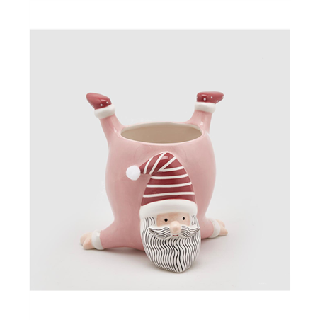Ceramic Vase With Father Upside Down H20cm Pink | Edg - Enzo De Gasperi