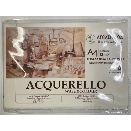 Album 20x30 Cm. 340gr. Fogli 12 100% Cotone Carta Di Amalfi | Amatruda La Carta Di Amalfi