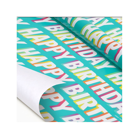 Carta Regalo 70x2mt Rotolo  Happy Birthday