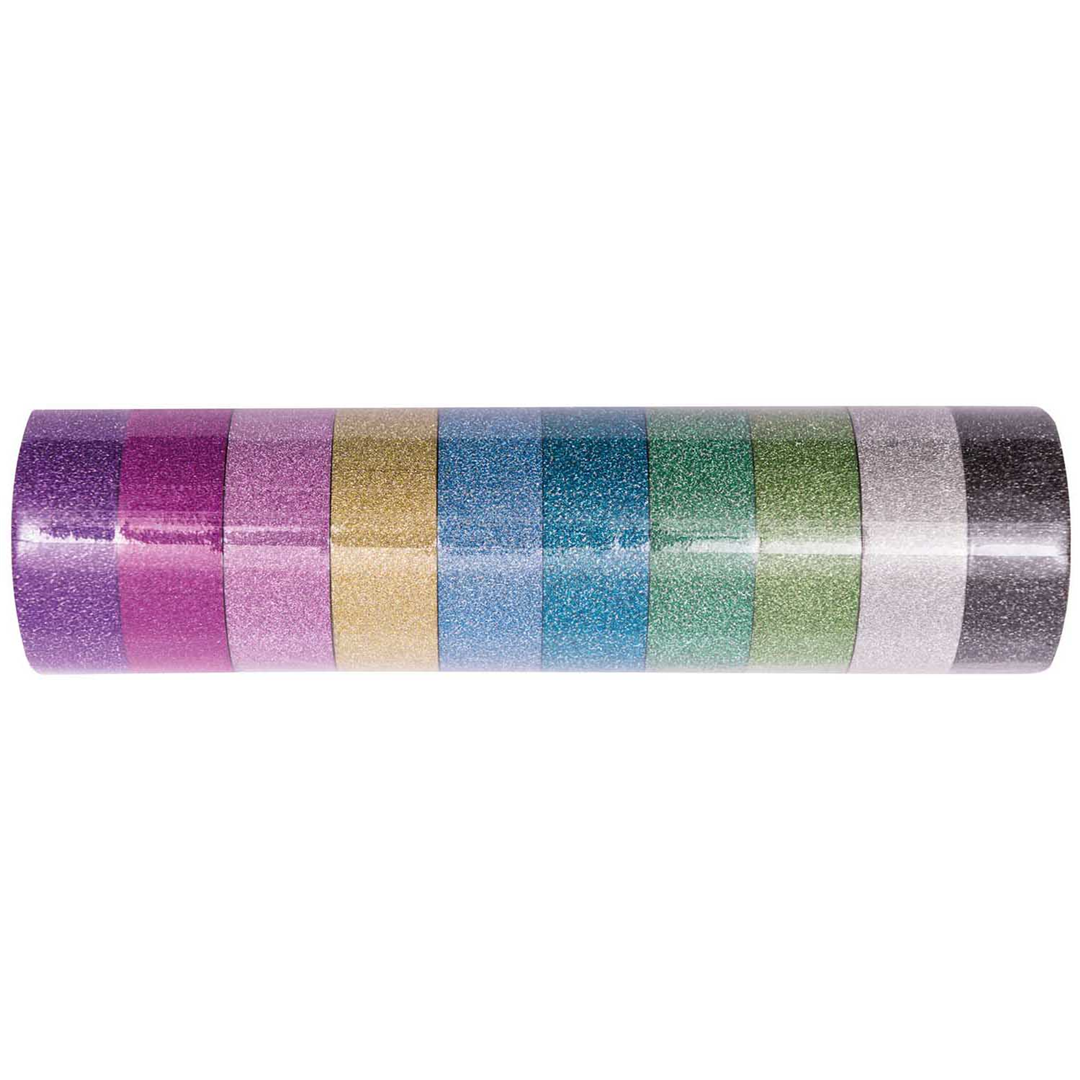 Tape Set 1.5cmx5mt 10pz Glitter Multicolor