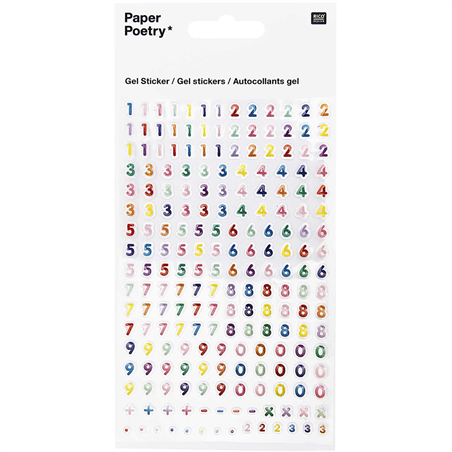 Stickers Gel Numerary Sorted Multi