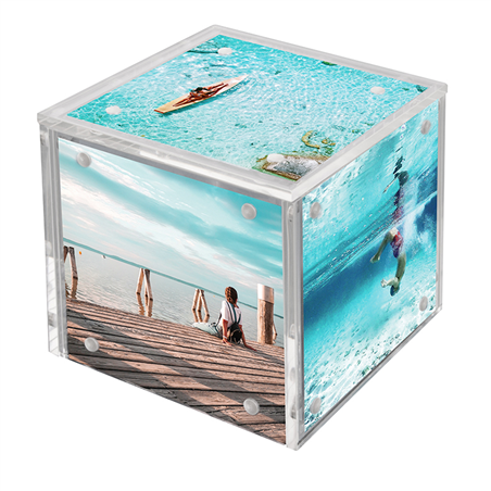 Portafoto Cubo Acrilico Vetro 8x8cm