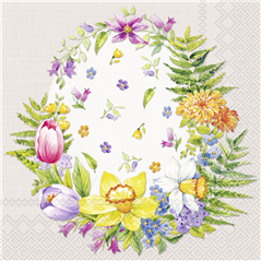 Tovagliolo 33x33 Pasqua Carta Dec. Flower Egg Linen | Schonhuber Spa - ag