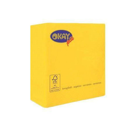 Tovagliolo Ovatta 2v 25x25cm 100pz  Giallo Limone