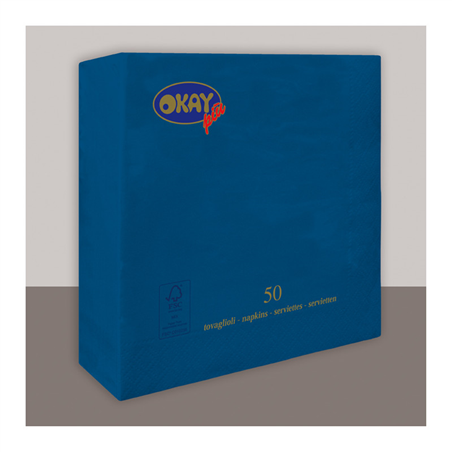 Tovagliolo Ovatta 2v 33x33cm 50pz  Blu Notte
