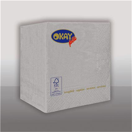 Tovagliolo Ovatta 2v 25x25cm 50pz  Argento